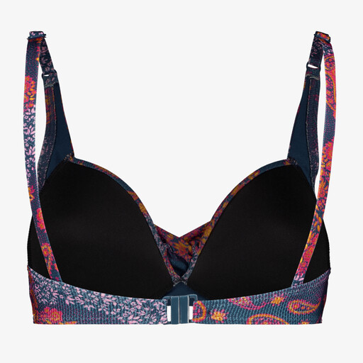 Voorgevormde dames bikinitop print blauw