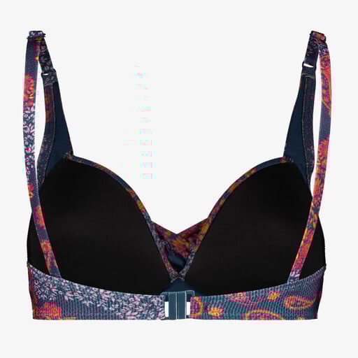Voorgevormde dames bikinitop print blauw