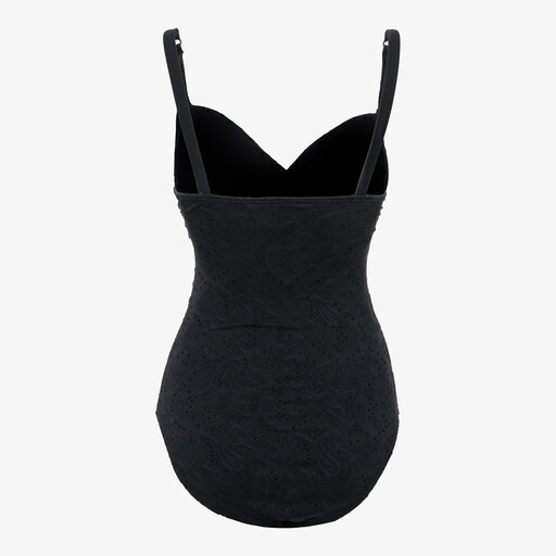 Voorgevormd dames badpak broderie zwart