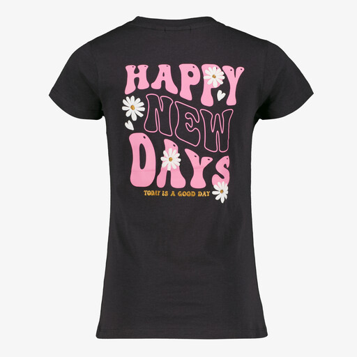 Meisjes T-shirt met backprint zwart