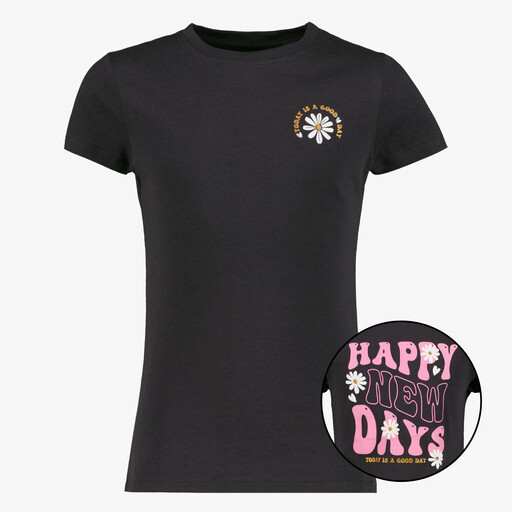Meisjes T-shirt met backprint zwart