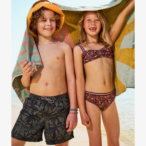 Meisjes bikini met bloemenprint multicolor