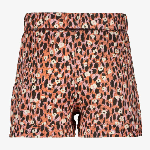 Meisjes short met print oranje roze