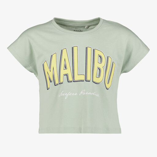 Cropped meisjes T-shirt groen