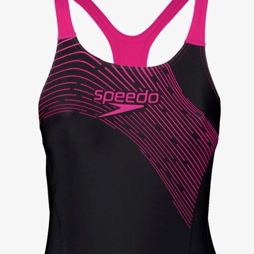 Medley Logo dames badpak zwart roze