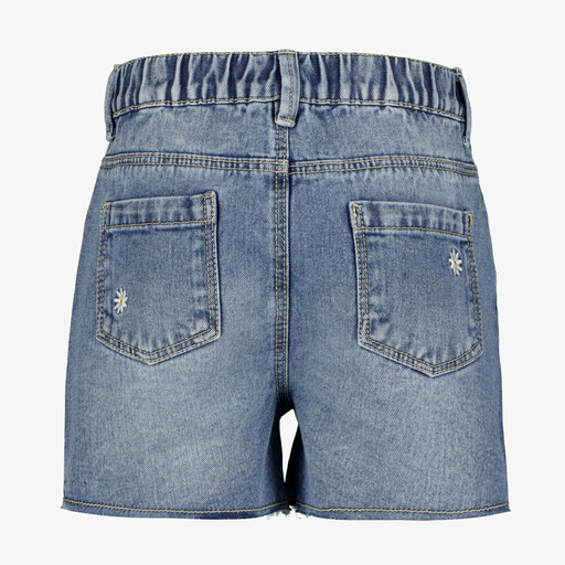 Meisjes denim short met madeliefjes