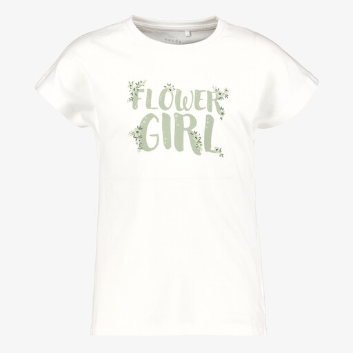 Meisjes T-shirt met tekstopdruk wit