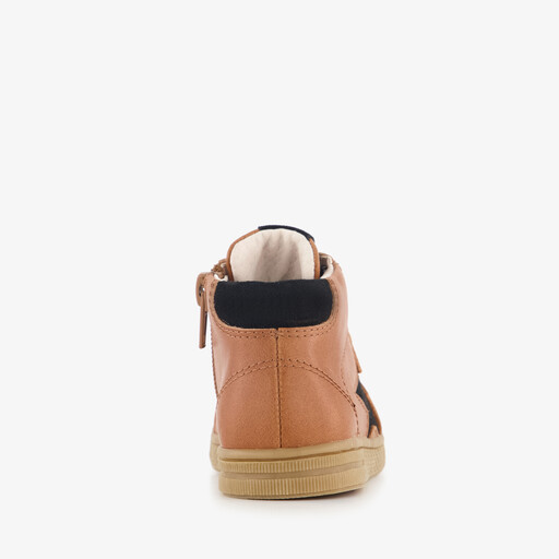 Leren jongens veterboots cognac