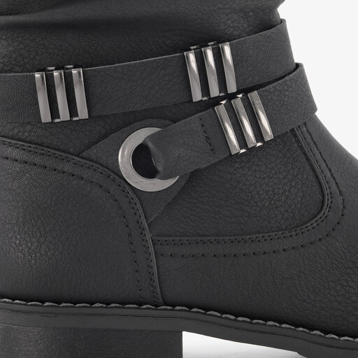 Dames enkellaarsjes met gesp zwart