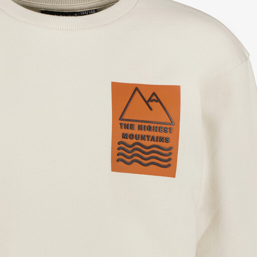 Jongens sweater met backprint beige