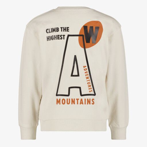 Jongens sweater met backprint beige