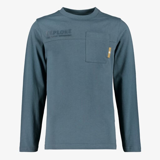 Jongens shirt met borstzakje blauw