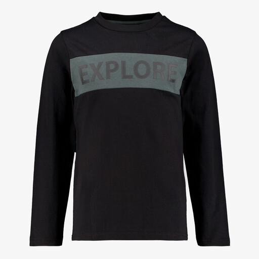 Jongens shirt met opdruk zwart