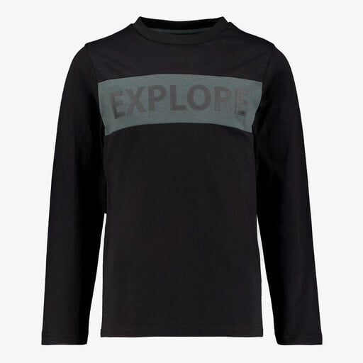 Jongens shirt met opdruk zwart