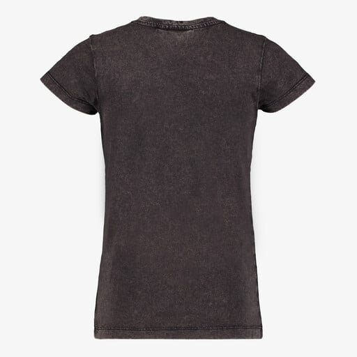 Acid wash meisjes T-shirt met opdruk