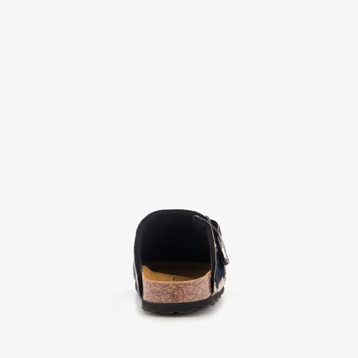 Dames clogs met dierenprint zwart wit