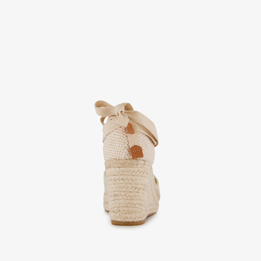 Dames sleehak espadrilles met strik beige