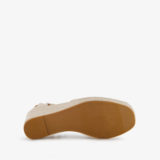 Dames sleehak espadrilles met strik beige