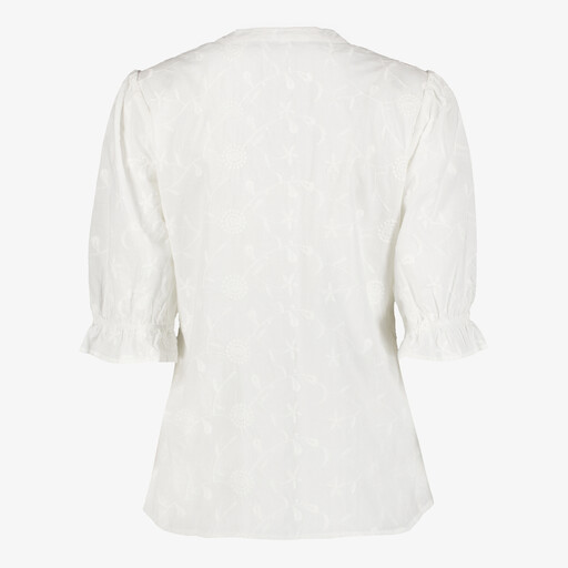Dames blouse met driekwart mouwen wit