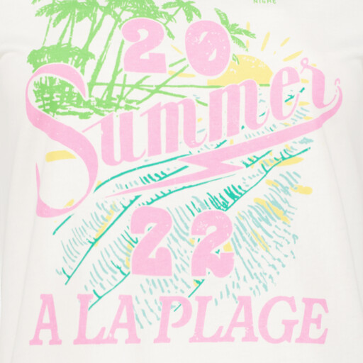 Dames T-shirt met zomerse opdruk wit