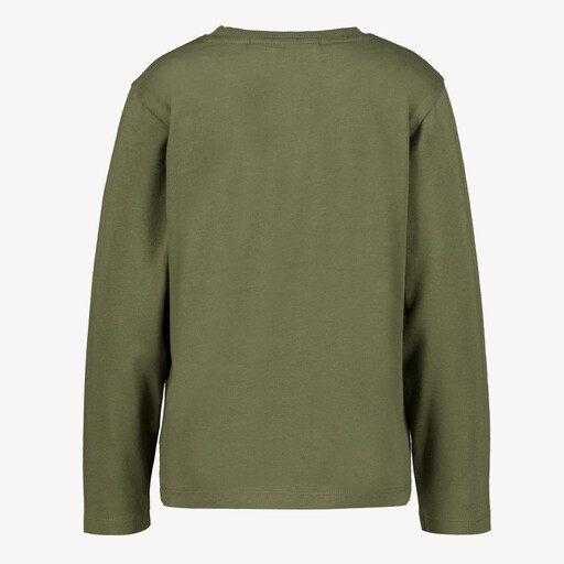 Jongens shirt met lange mouwen en wolvenkop groen