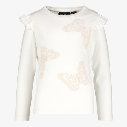 Meisjes shirt met vlinders wit