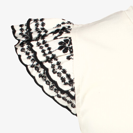 Meisjes top met vlindermouwtjes wit