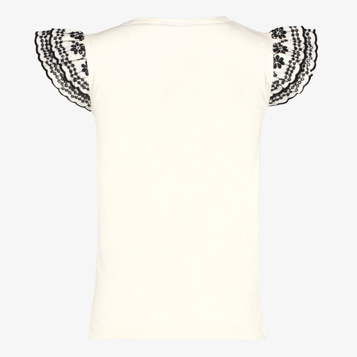 Meisjes top met vlindermouwtjes wit