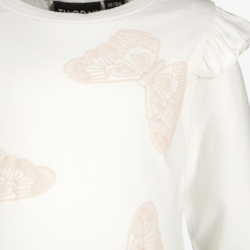 Meisjes shirt met vlinders wit