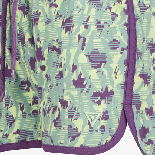 Meisjes sweat short met print groen paars
