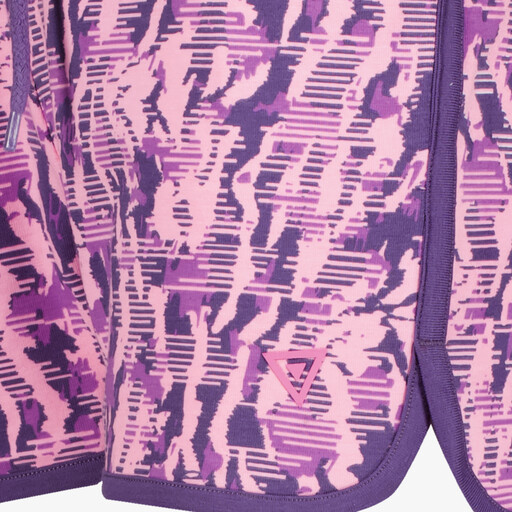 Meisjes sweat short met print paars roze