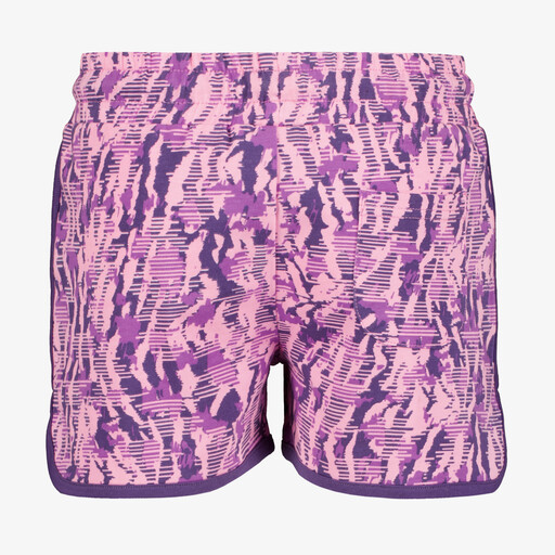 Meisjes sweat short met print paars roze