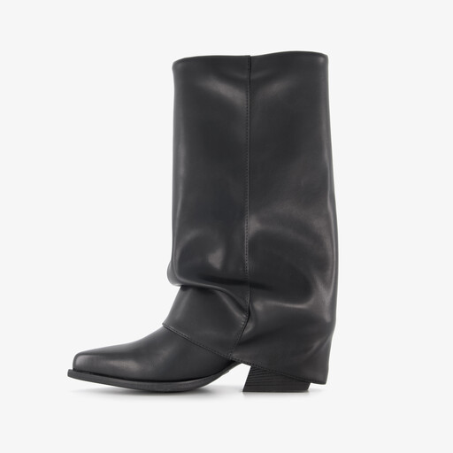 Dames cowboylaarzen met overslag zwart