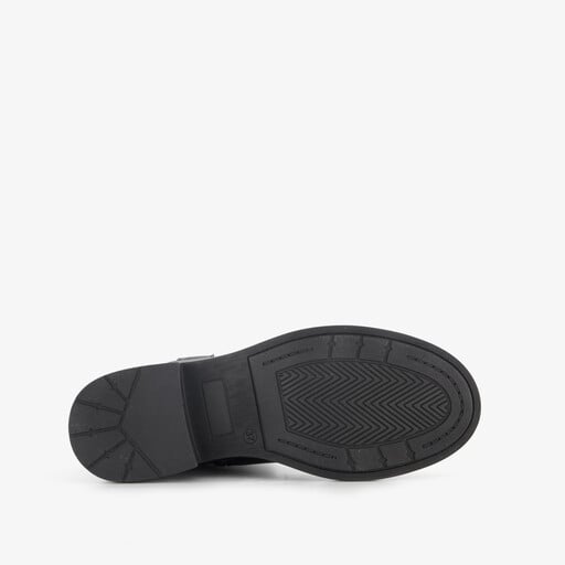 Leren dames biker boots zwart