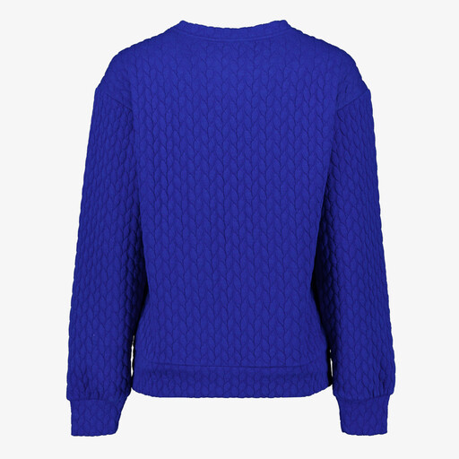 Dames sweater met sierknopen blauw