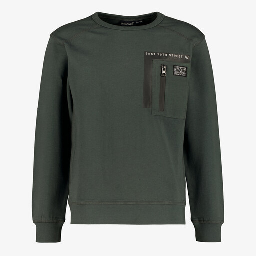 Jongens sweaters met borstzakje groen
