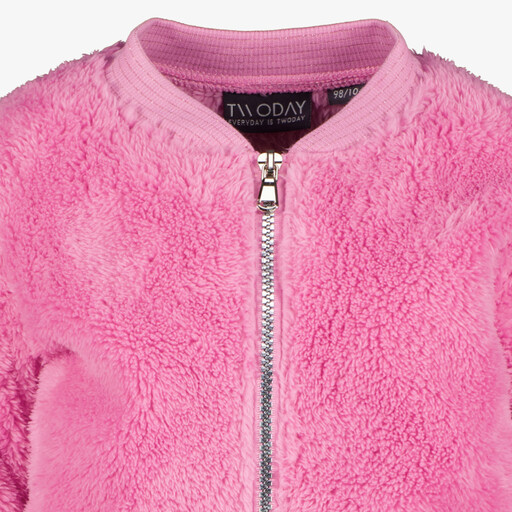 Meisjes teddy vest roze
