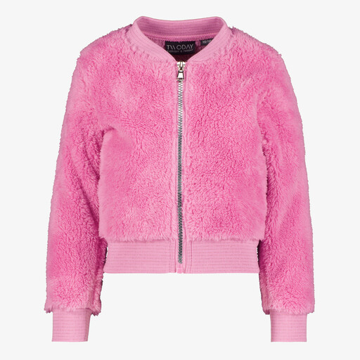 Meisjes teddy vest roze