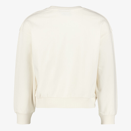 Meisjes sweater met geborduurde details beige