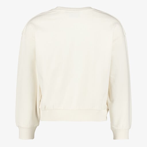 Meisjes sweater met geborduurde details beige