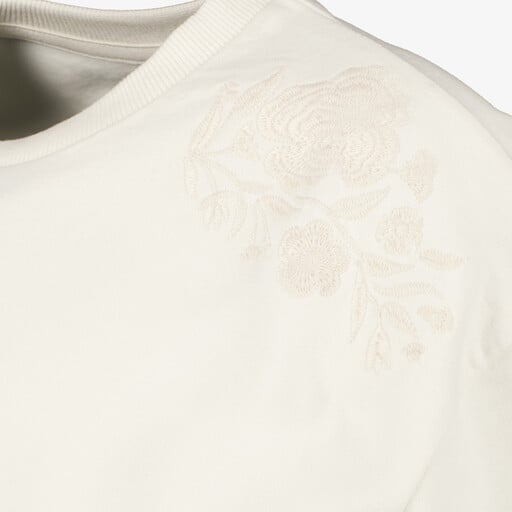 Meisjes sweater met geborduurde details beige