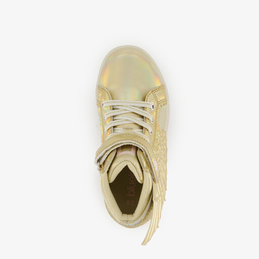 Hoge meisjes sneakers met lichtjes goud