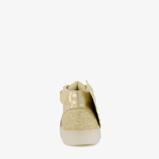 Hoge meisjes sneakers met lichtjes goud