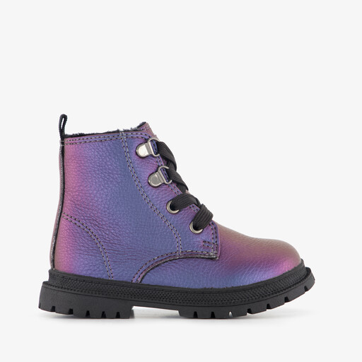 Meisjes veterboots roze paars