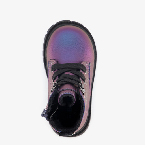 Meisjes veterboots roze paars
