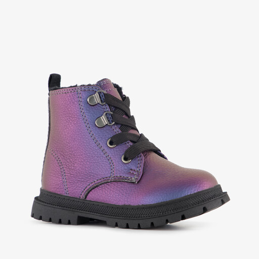 Meisjes veterboots roze paars