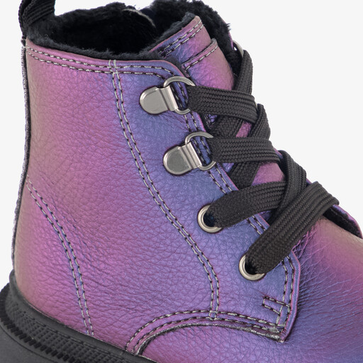 Meisjes veterboots roze paars