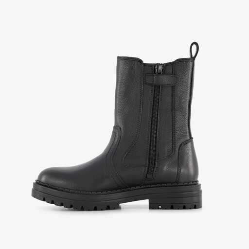 Leren meisjes Chelsea boots zwart