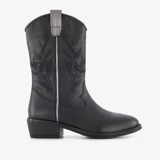 Leren meisjes cowboylaarsjes zwart