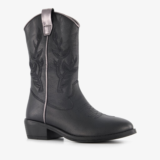 Leren meisjes cowboylaarsjes zwart